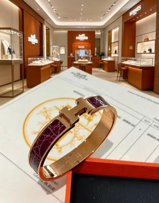 Hermès Collier de Chien Leather Inlay Bracelet