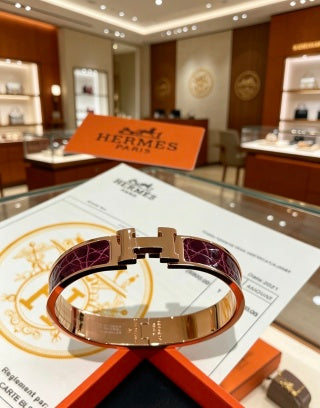 Hermès Collier de Chien Leather Inlay Bracelet