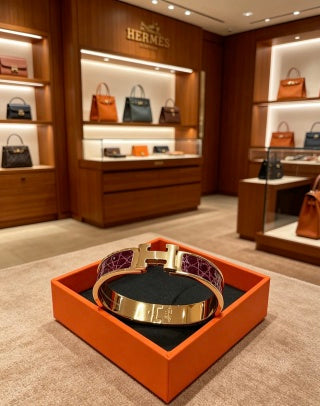 Hermès Collier de Chien Leather Inlay Bracelet