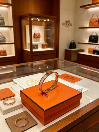 Hermès Rose Gold Clic H Pavé Enamel Bracelet
