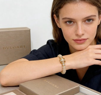 Bvlgari Pearl Beaded Gold Accent Bracelet – Elegant Luxury Jewelry