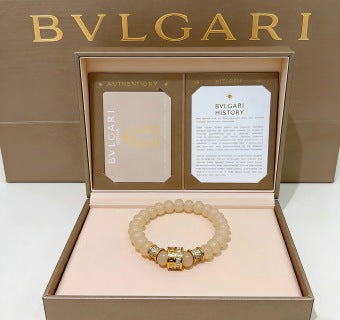 Bvlgari Pearl Beaded Gold Accent Bracelet – Elegant Luxury Jewelry