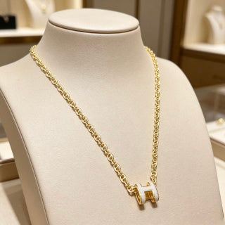 Hermès Éclat H Pendant Chain Necklace