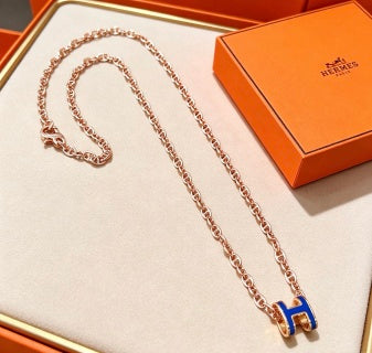 Hermès Mini Chaine d’Ancre Enamel Pendant Necklace