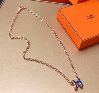 Hermès Mini Chaine d’Ancre Enamel Pendant Necklace