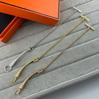 Hermès Sleek Oval Drop Chain Bracelet
