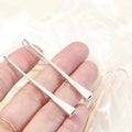Hermès Silver Linear Bar Drop Stud Earrings