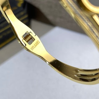 Bvlgari Two Tone Black Accent Double Line Cuff Bracelet – Elegant Luxury Jewelry