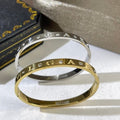 Bvlgari Two Tone Letter Detail Cuff Bracelet – Elegant Luxury Jewelry