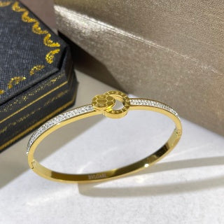 Bvlgari Gold Logo Open Cuff Bracelet – Elegant Luxury Jewelry
