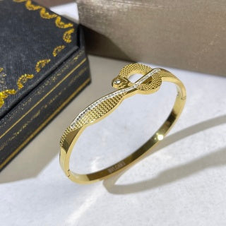 Bvlgari Serpenti Inspired Open Cuff Bracelet – Elegant Luxury Jewelry