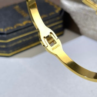 Bvlgari Gold Geometric Diamond Cuff Bracelet – Elegant Luxury Jewelry