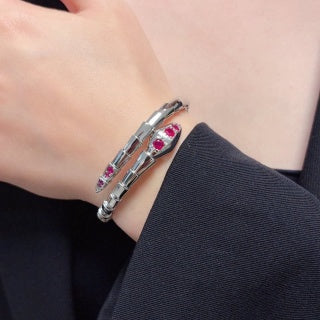 Bvlgari Serpenti Rose Gold Red Gemstone Bracelet – Elegant Luxury Jewelry