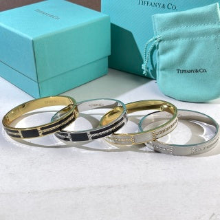 Tiffany T Enamel Diamond Bangle Bracelet – Modern Luxury Jewelry