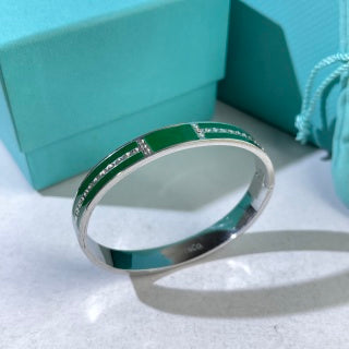 Tiffany T Enamel Diamond Hinged Bangle – Colorful Luxury Bracelet