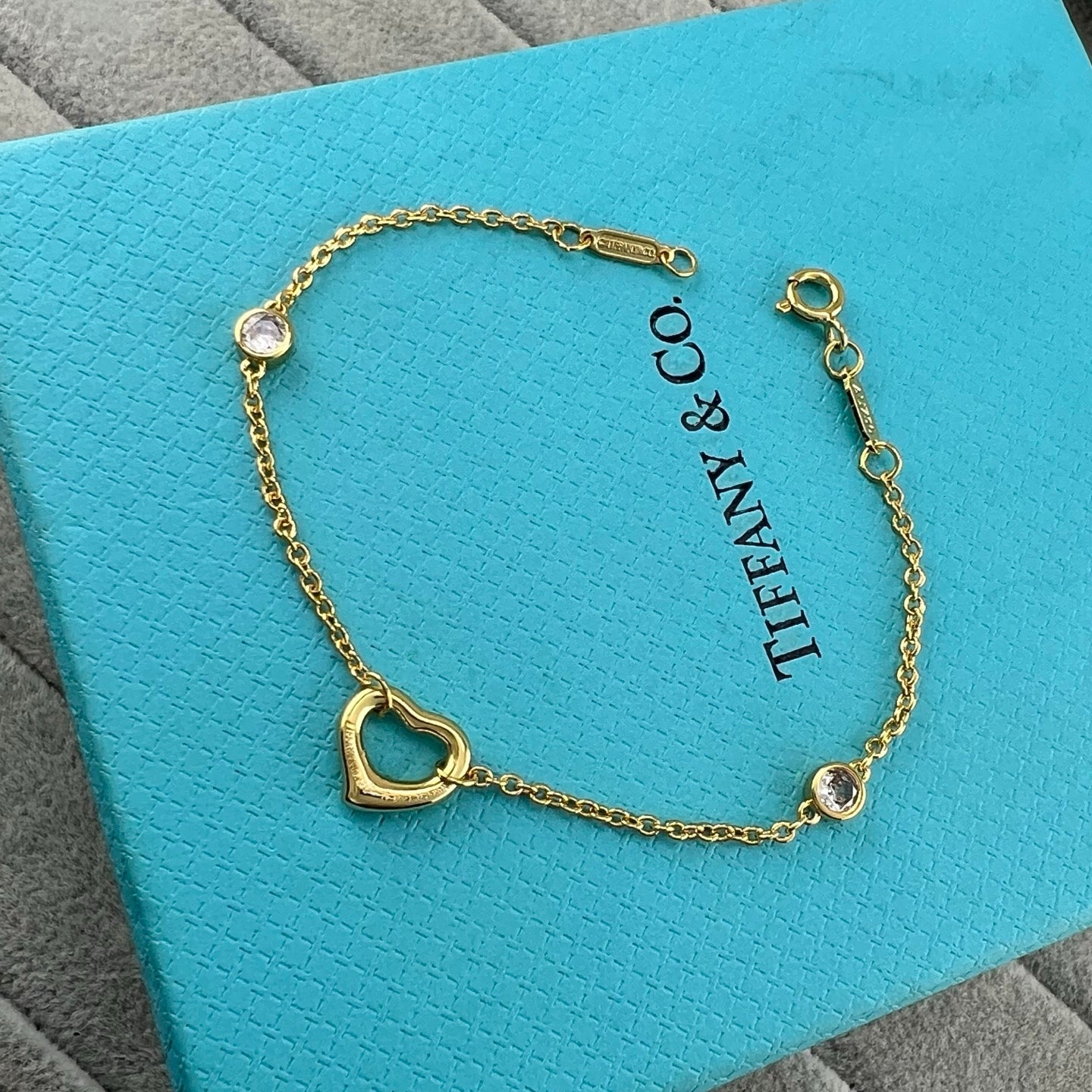 Tiffany Elsa Peretti Diamonds By The Yard Open Heart Bracelet