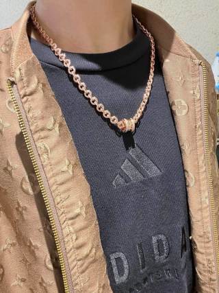 Bvlgari Rose Gold Diamond Link Necklace – Elegant Luxury Jewelry