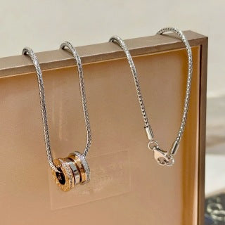 Bvlgari Silver Circle Pendant Necklace – Elegant Luxury Jewelry