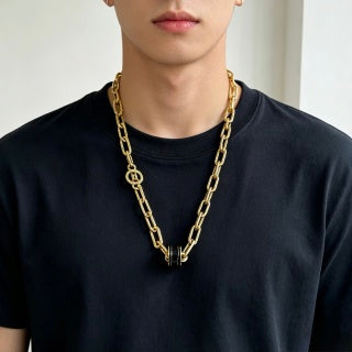 Bvlgari Tubogas Black & Gold Pendant Necklace – Iconic Luxury Collection