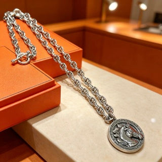 Hermès Equestrian Medallion Toggle Chain Necklace