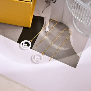 Fendi Chromatic O'Lock Emblem Drop Earrings