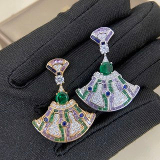 Bulgari New Gradient Colored Diamond Dress-Shaped Stud Earrings
