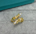 Tiffany and Co. Victoria Vine Bypass Diamond Ring 18k Yellow Gold