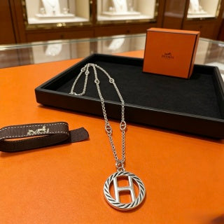 Hermès Circular H Emblem Pendant Necklace
