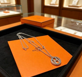 Hermès Circular H Emblem Pendant Necklace