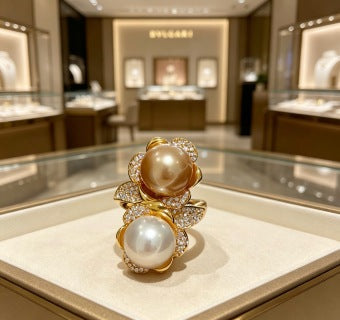 Bvlgari Pearl Bloom Gold Brooch – Elegant Luxury Jewelry