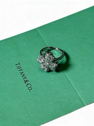 Tiffany Victoria Diamond Flower Ring in Platinum – Elegant Floral Luxury Jewelry