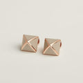 Hermès Rose Gold Geometric Pyramid Stud Earrings