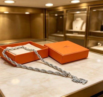 Hermès Cascading Chain Charm Necklace