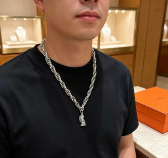 Hermès Cascading Chain Charm Necklace