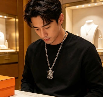 Hermès Equestrian Shield Medallion Necklace