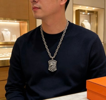 Hermès Equestrian Shield Medallion Necklace