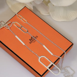 Hermès Vertical Link Lariat Pendant Necklace