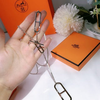 Hermès Vertical Link Lariat Pendant Necklace