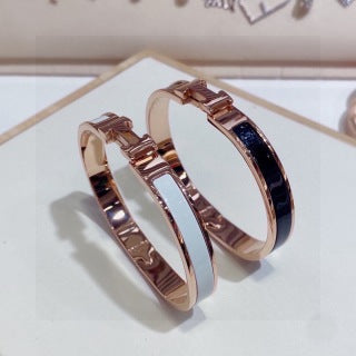 Hermès Mini Enamel Edge Cuff Bracelet 8mm