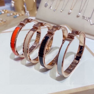 Hermès Mini Enamel Edge Cuff Bracelet 8mm