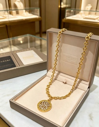 Bvlgari Gold Medallion Pendant Necklace – Elegant Luxury Jewelry
