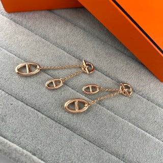 Hermès Equestrian H Link Drop Earrings