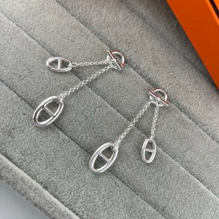 Hermès Equestrian H Link Drop Earrings