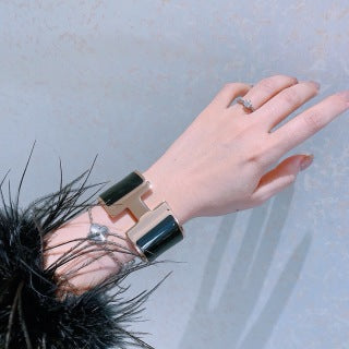 Hermès Classic Polished Metal Wide Cuff Bracelet