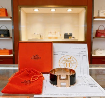 Hermès Classic Polished Metal Wide Cuff Bracelet