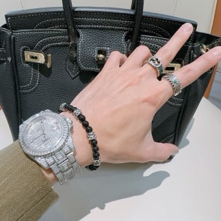 Hermès Obsidian Bead Signature Bracelet
