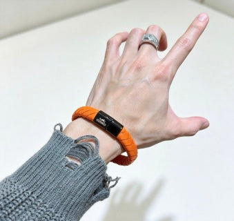 Hermès Woven Leather Signature Clasp Bracelet