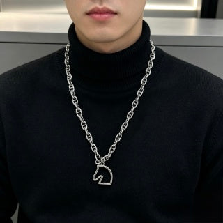 Hermès Bold Equestrian Link Pendant Necklace