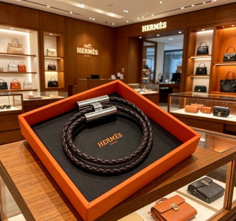 Hermès Leather Wrap H Clasp Bracelet