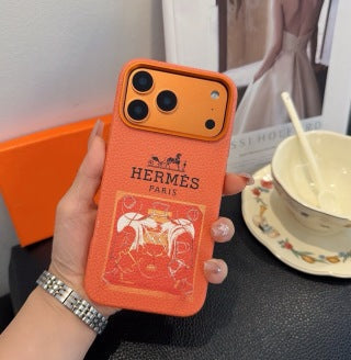 Hermès Heritage Print Leather Phone Case